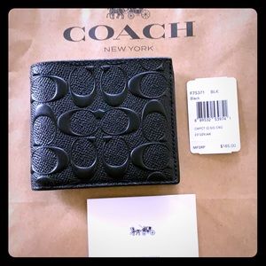 New Men’s Coach Men’s Wallet BLK F75371